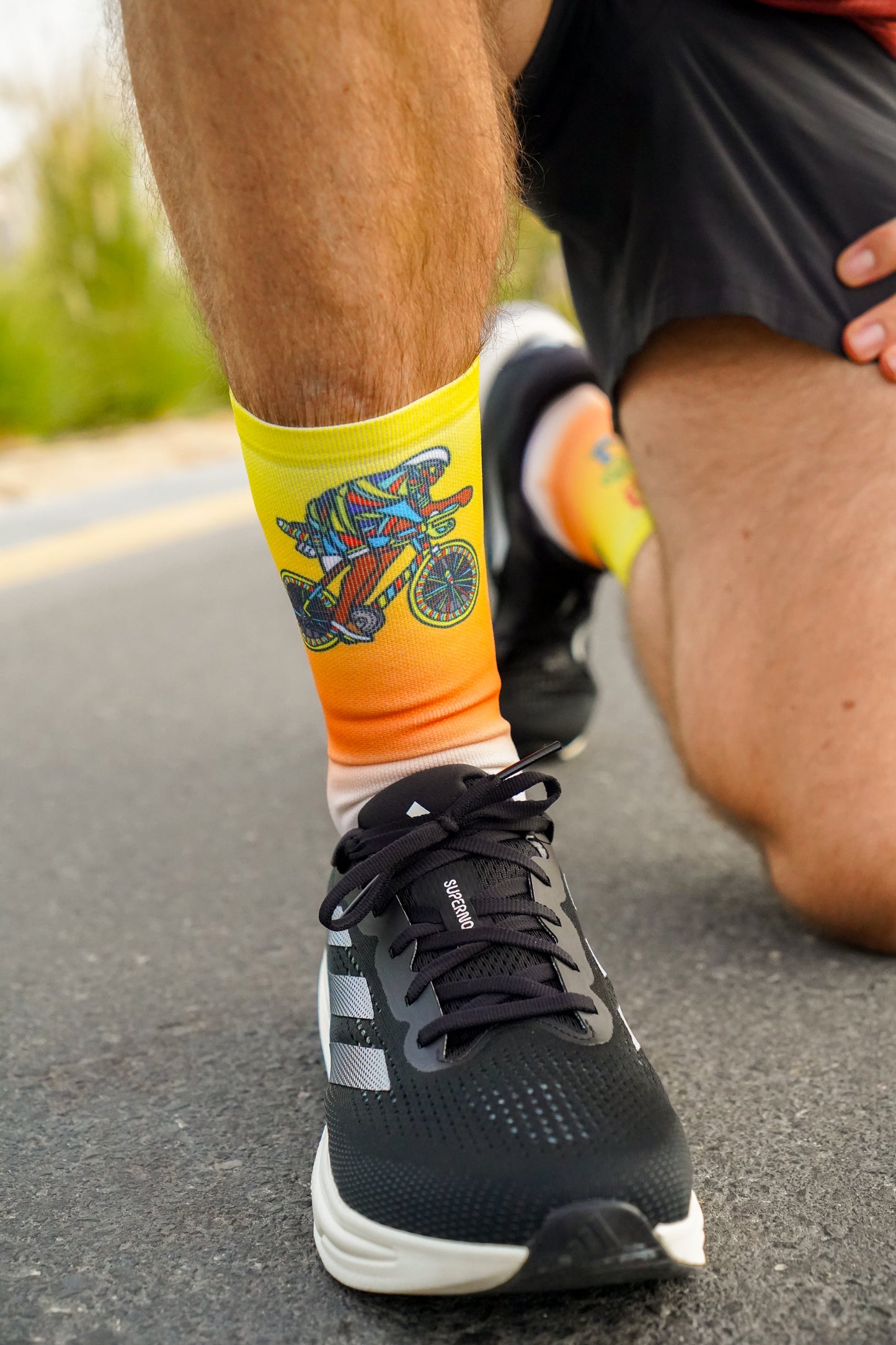 Funny Socks - Time to Tri Man Bike