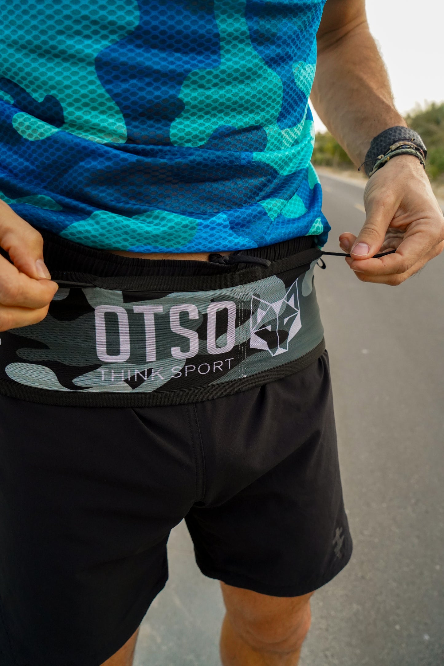 Unisex Running Belt - Camo Grey