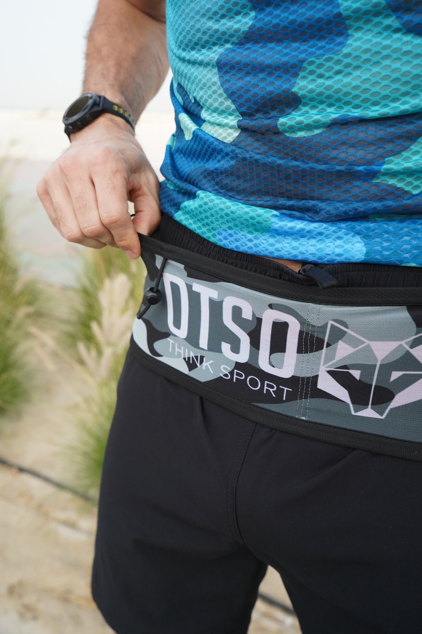 Unisex Running Belt - Camo Grey