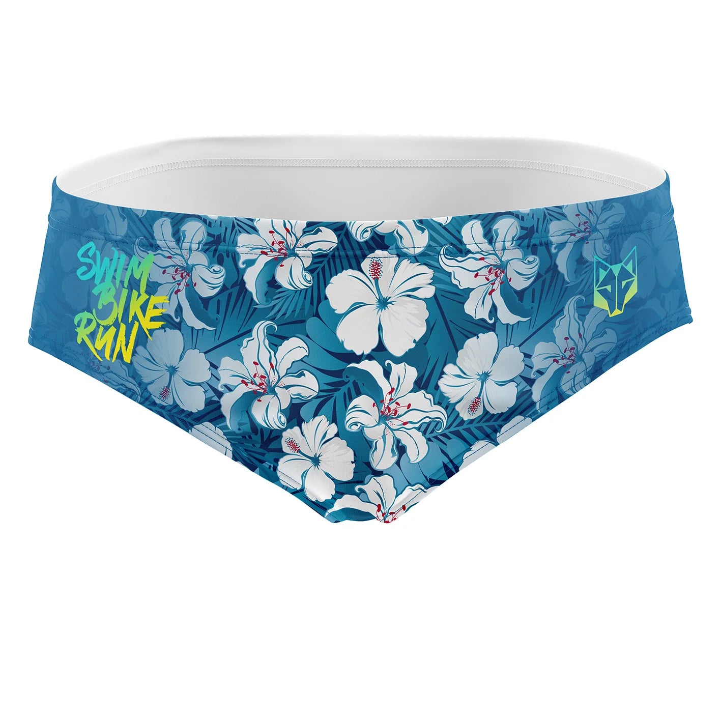 Mens Swim Briefs - Swim Bike Run Flower