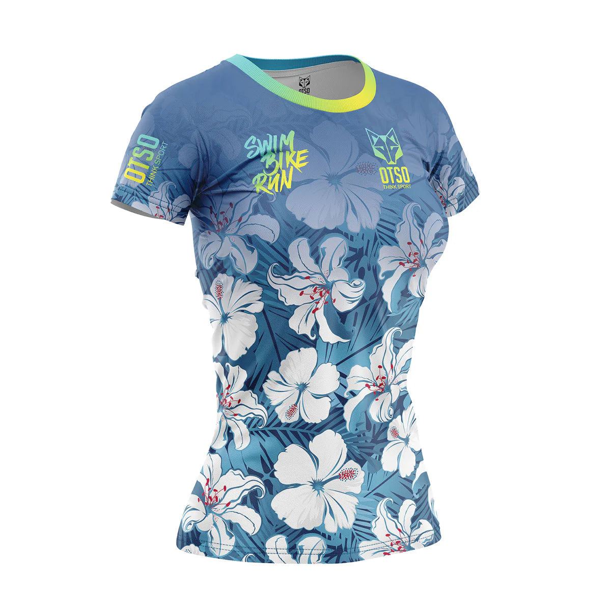 Womens T-Shirt - Swim Bike Run Flower