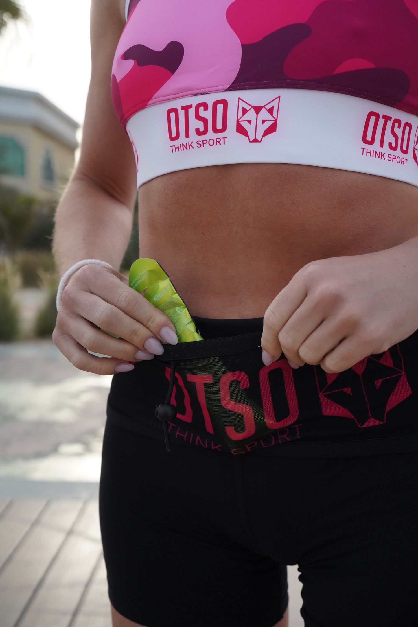 Unisex Running Belt - Black & Pink