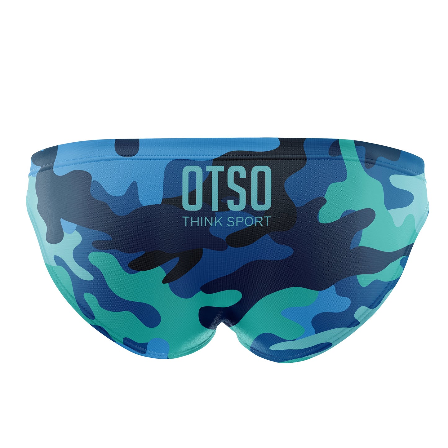 Mens Swim Briefs - Blue Camo