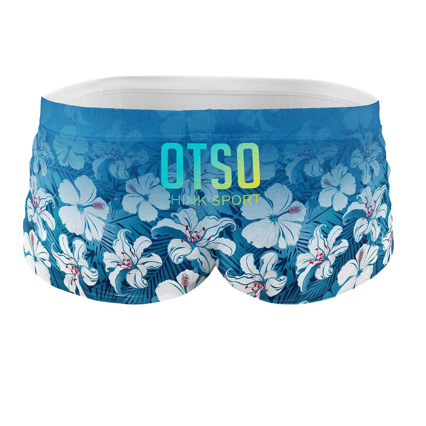 Mens Swim Trunks - Swim Bike Run Flower